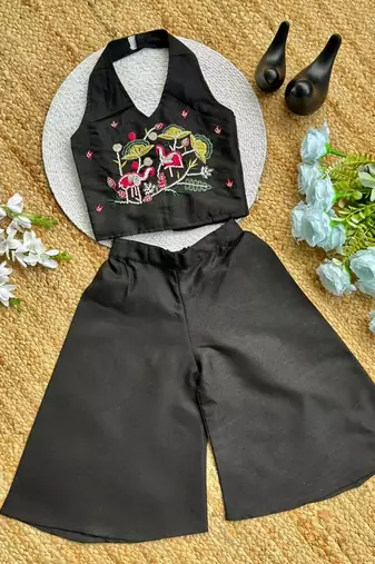 Premium pure cotton fabric with hand work kids co-ord set