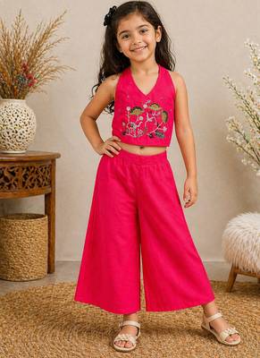 Premium pure cotton fabric with hand work kids co-ord set 1