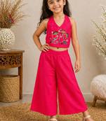 Premium pure cotton fabric with hand work kids co-ord set