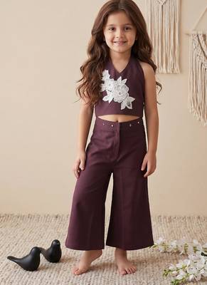 Pure khadi cotton with patch work kids summer co-ord set 1