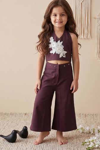 Pure khadi cotton with patch work kids summer co-ord set