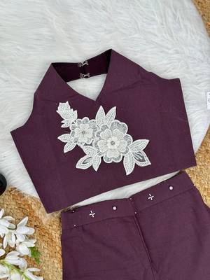 Pure khadi cotton with patch work kids summer co-ord set 3