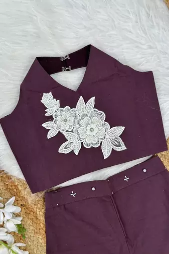 Pure khadi cotton with patch work kids summer co-ord set