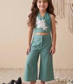 Pure khadi cotton with patch work kids summer co-ord set