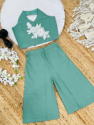 Pure khadi cotton with patch work kids summer co-ord set 2