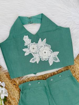 Pure khadi cotton with patch work kids summer co-ord set 3