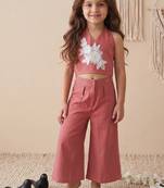 Pure khadi cotton with patch work kids summer co-ord set
