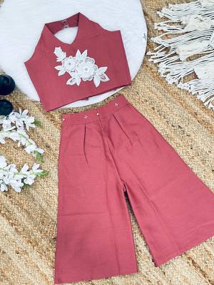 Pure khadi cotton with patch work kids summer co-ord set 2