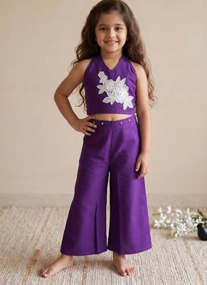 Pure khadi cotton with patch work kids summer co-ord set 1