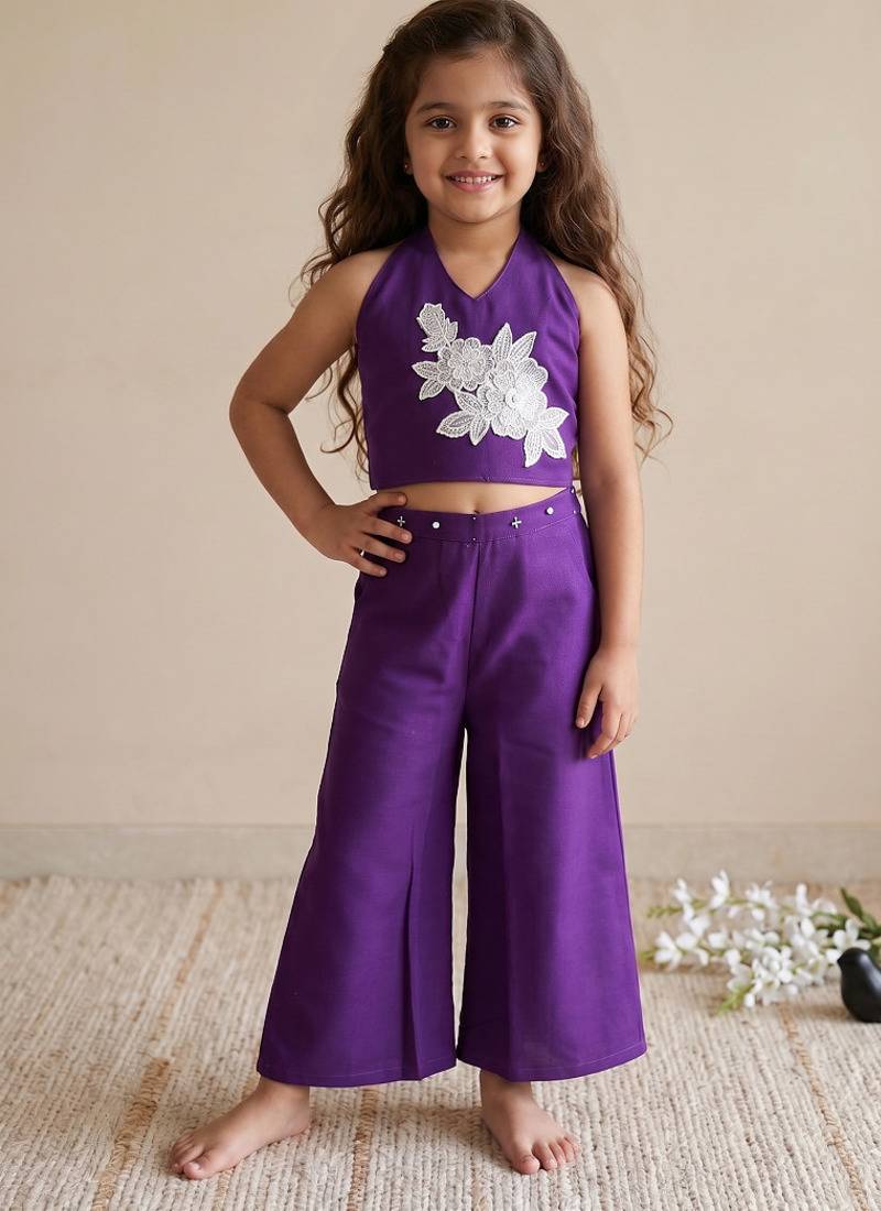 Pure khadi cotton with patch work kids summer co-ord set