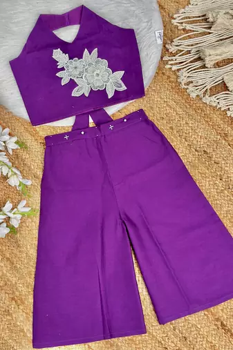 Pure khadi cotton with patch work kids summer co-ord set