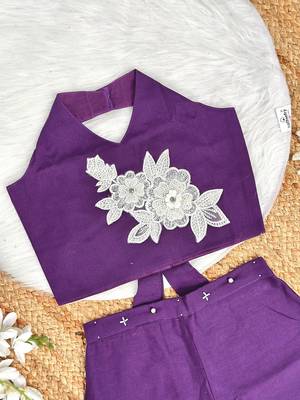 Pure khadi cotton with patch work kids summer co-ord set 3