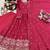Red chinon silk  party wear embroidery salwar  suit set