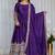 pruple  chinon silk  party wear embroidery salwar  suit set