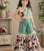 Kids summer cotton with floral print co-ord set