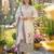 Cream muslin printed kurta pant set