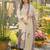 Cream muslin printed kurta pant set