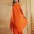 Orange vichitra silk heavy thread embroidery sequins work kurta pant set