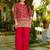 Dark pink heavy crepe silk heavy thread embroidery sequins work  co-ord set
