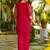 Dark pink heavy crepe silk heavy thread embroidery sequins work  co-ord set