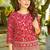 Dark pink heavy crepe silk heavy thread embroidery sequins work  co-ord set