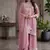 Elegant pink embroidered kurta palazzo set with dupatta