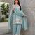 Elegant mint green embroidered kurta palazzo set with dupatta