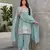 Elegant mint green embroidered kurta palazzo set with dupatta