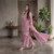 Elegant pink embroidered kurta palazzo set with dupatta