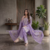 Elegant lavender embroidered kurta palazzo set with dupatta