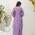 Elegant lavender embroidered kurta palazzo set with dupatta