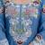 Elegant blue embroidered kurta palazzo set with dupatta