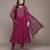 Fuchsia printed viscose kurta set