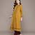 Yellow woven cotton blend kurta
