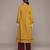 Yellow woven cotton blend kurta