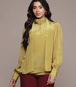 Mustard crepe full sleeves top
