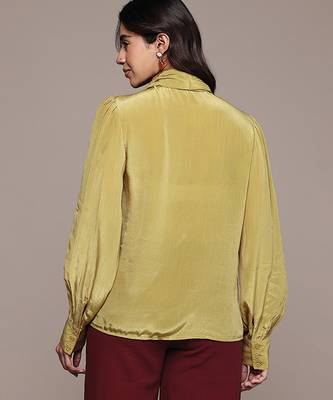 Mustard crepe full sleeves top 3