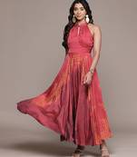 Red printed viscose dress