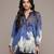 Blue printed viscose top