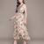 Cream printed chinon dress