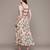 Cream printed chinon dress