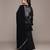 Black embroidered silk sharara set
