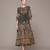 Olive printed chinon dress