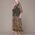 Olive printed chinon dress