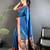 Women yale blue peacock motifs lichi silk saree