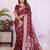 Maroon dola silk bandhej print zari weaving saree with matching blouse piece
