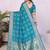 Teal dola silk bandhej print zari weaving saree with matching blouse piece
