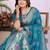 Teal dola silk bandhej print zari weaving saree with matching blouse piece