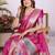 Pink dola silk bandhej print zari weaving saree with matching blouse piece