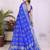 Blue dola silk bandhej print zari weaving saree with matching blouse piece